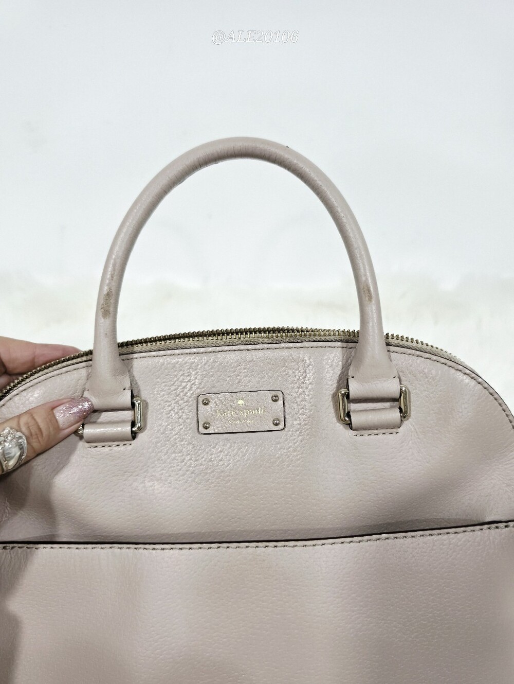 Kate Spade Nude Beige Blush Leather Satchel Crossbody Bag - Picture 14 of 17